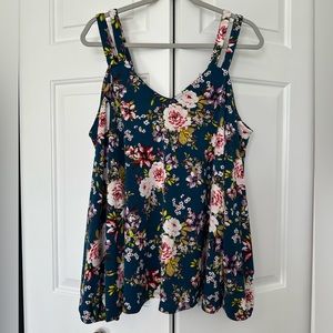 Floral Torrid cold shoulder long sleeved blouse
